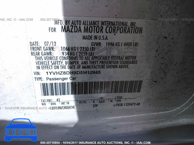2013 Mazda 6 1YVHZ8DH9D5M12945 image 8