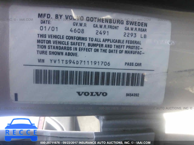 2001 Volvo S80 YV1TS94D711191706 image 8