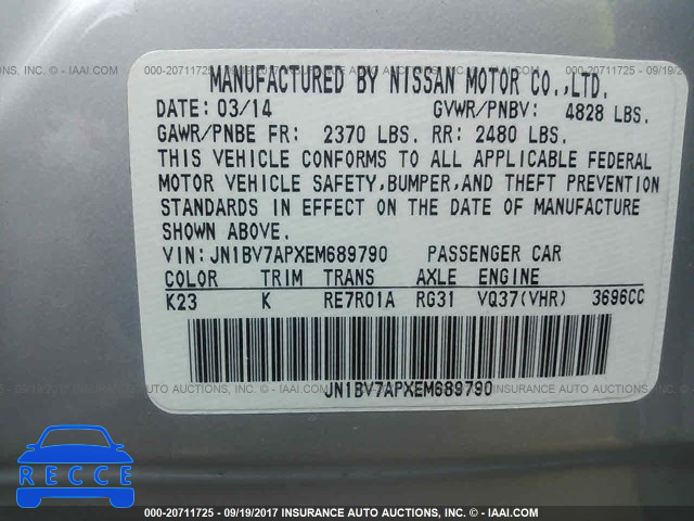 2014 Infiniti Q50 JN1BV7APXEM689790 image 8