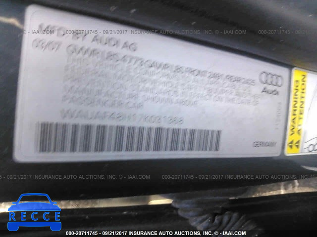 2007 Audi A4 WAUAF48H17K031368 image 8