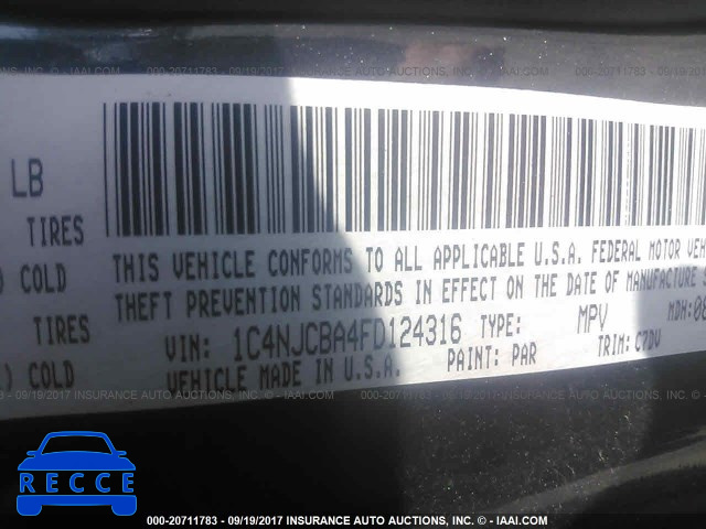 2015 Jeep Compass SPORT 1C4NJCBA4FD124316 image 8