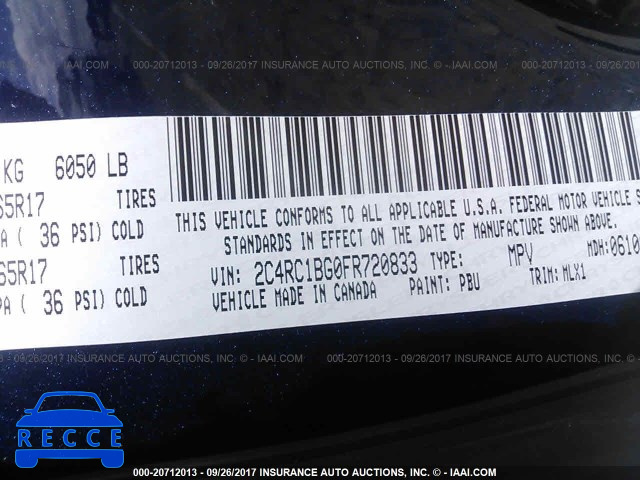 2015 Chrysler Town and Country 2C4RC1BG0FR720833 image 8