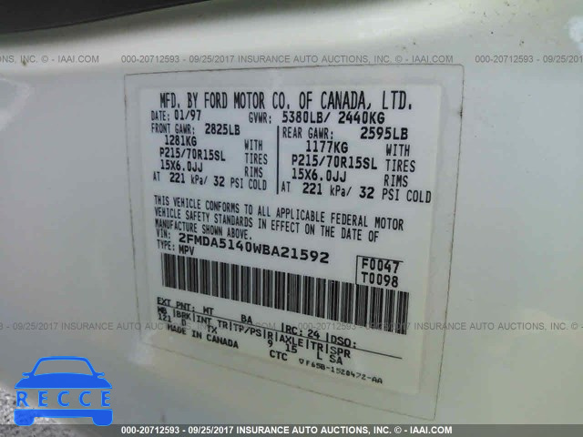 1998 Ford Windstar 2FMDA5140WBA21592 image 8