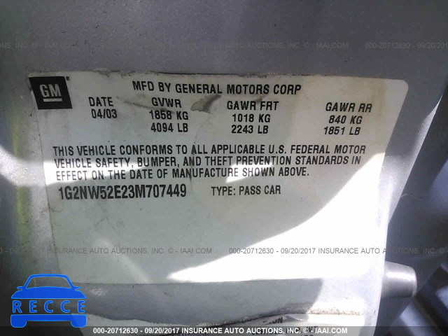 2003 Pontiac Grand Am 1G2NW52E23M707449 image 8