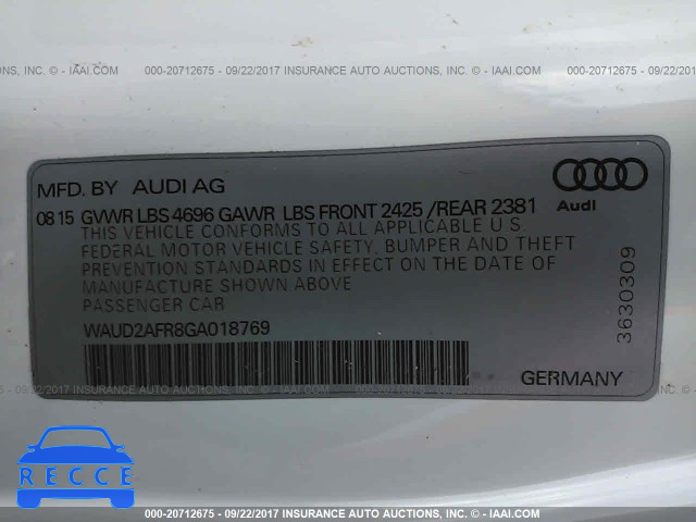 2016 Audi A5 WAUD2AFR8GA018769 image 8