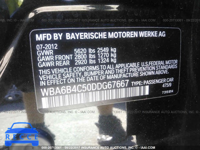 2013 BMW 650 XI WBA6B4C50DDG67667 image 8