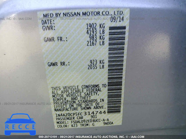 2015 Nissan Leaf 1N4AZ0CP5FC314744 image 8