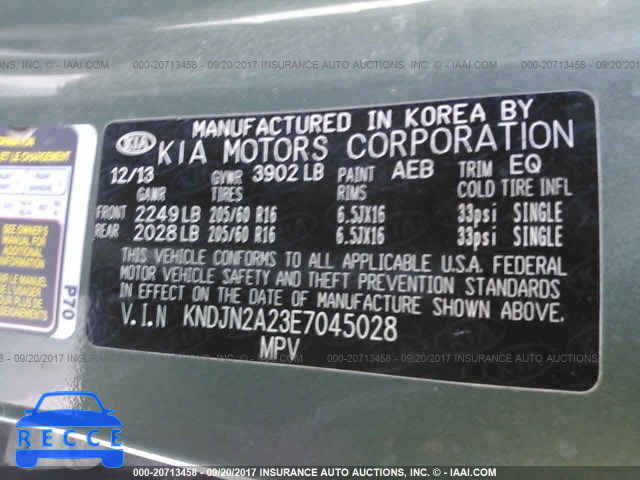 2014 KIA Soul KNDJN2A23E7045028 image 8