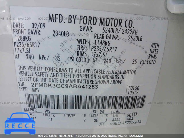 2010 Ford Edge 2FMDK3GC9ABA41283 зображення 8