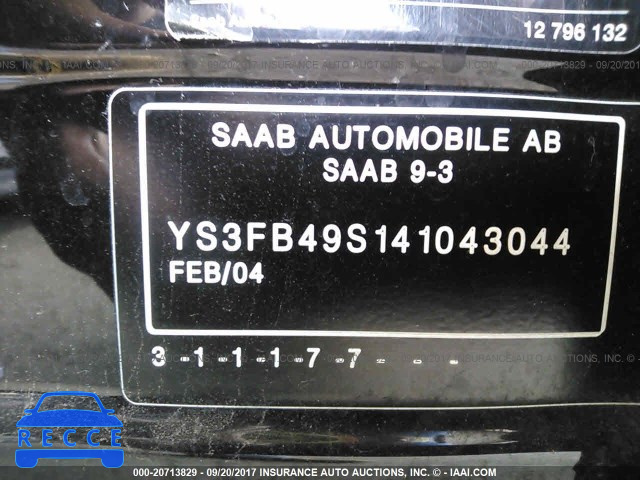 2004 SAAB 9-3 YS3FB49S141043044 зображення 8