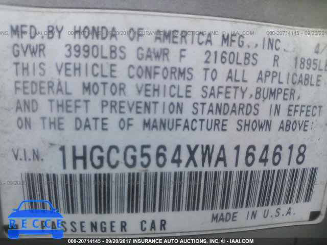 1998 Honda Accord 1HGCG564XWA164618 image 8