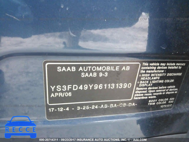 2006 Saab 9-3 YS3FD49Y961131390 image 8