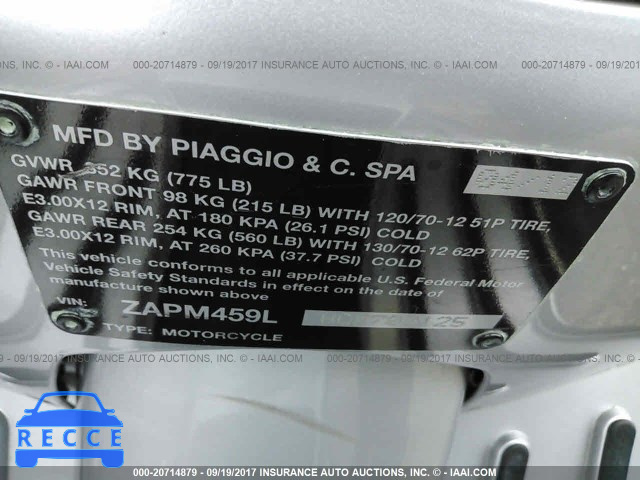 2012 Vespa GTS 300 SUPER ZAPM459L8C5703125 image 9