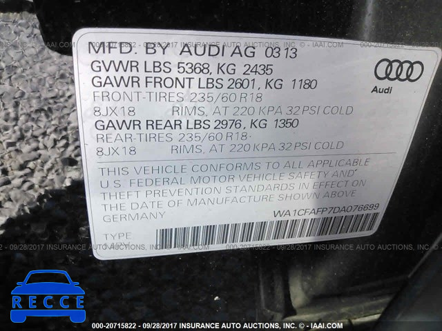 2013 AUDI Q5 PREMIUM WA1CFAFP7DA076699 image 8