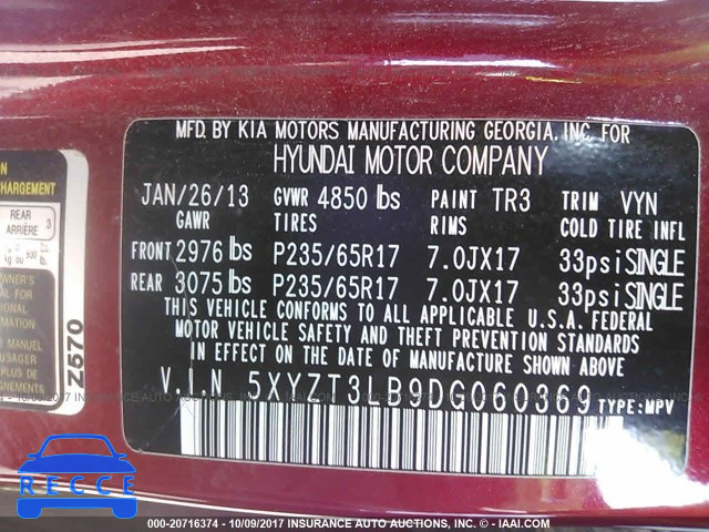 2013 Hyundai Santa Fe Sport 5XYZT3LB9DG060369 image 8