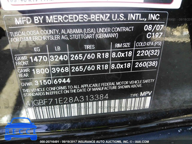 2008 Mercedes-benz GL 450 4MATIC 4JGBF71E28A313384 image 8