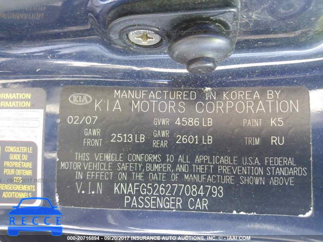 2007 KIA Rondo KNAFG526277084793 image 8