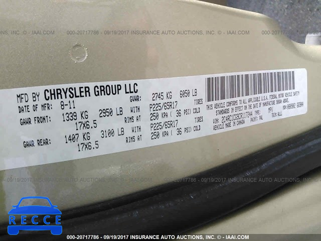 2012 Chrysler Town and Country 2C4RC1CG9CR117244 зображення 8