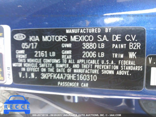 2017 KIA FORTE LX 3KPFK4A79HE160310 image 8