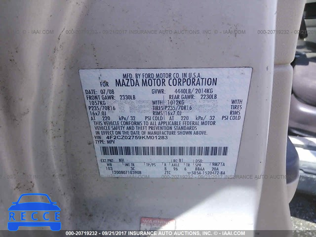 2009 Mazda Tribute 4F2CZ02759KM01283 Bild 8