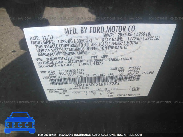 2012 Ford Flex LIMITED 2FMHK6DTXCBD17285 зображення 8