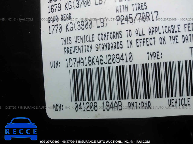 2006 Dodge RAM 1500 1D7HA18K46J209410 Bild 8
