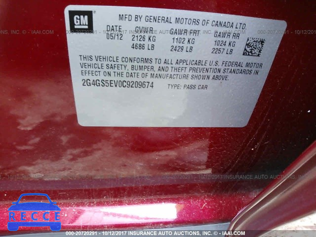 2012 Buick Regal 2G4GS5EV0C9209674 зображення 8