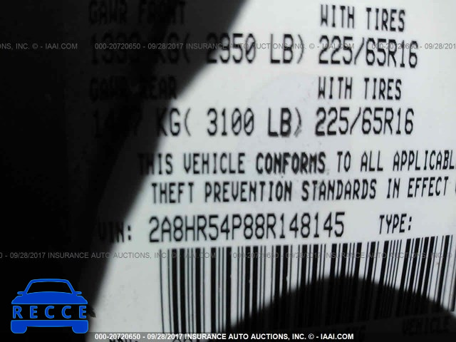 2008 Chrysler Town and Country 2A8HR54P88R148145 зображення 8