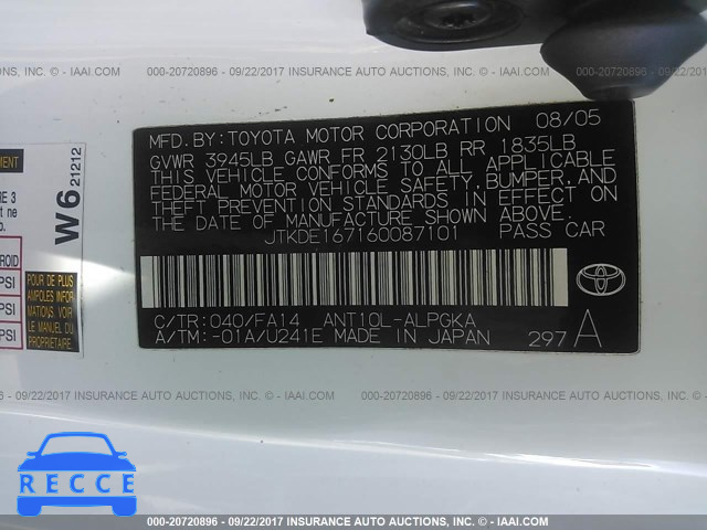 2006 Scion TC JTKDE167160087101 Bild 8