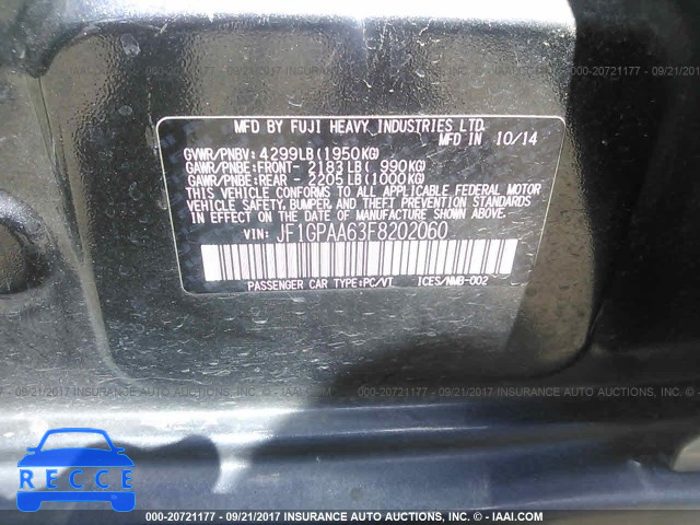 2015 Subaru Impreza JF1GPAA63F8202060 image 8