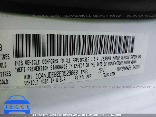 2014 Jeep Compass 1C4NJDEB2ED529003 image 8
