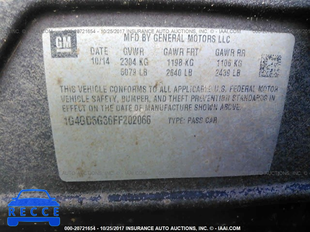 2015 Buick Lacrosse PREMIUM 1G4GD5G36FF202066 image 8