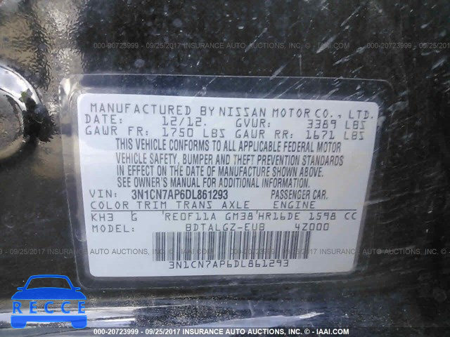 2013 Nissan Versa 3N1CN7AP6DL861293 image 8