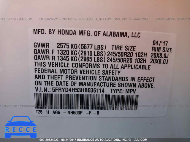 2017 ACURA MDX TECHNOLOGY 5FRYD4H53HB036114 image 8