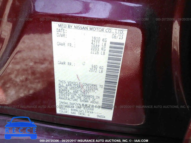 2015 Nissan Altima 1N4AL3AP2FN887840 зображення 8