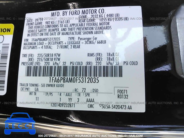 2015 Ford Mustang 1FA6P8AM0F5312035 image 8