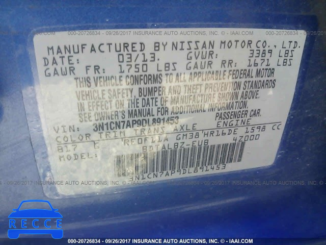 2013 Nissan Versa 3N1CN7AP9DL891453 image 8