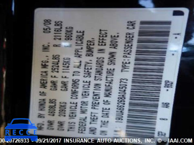 2008 Acura TL 19UUA66268A045073 image 8