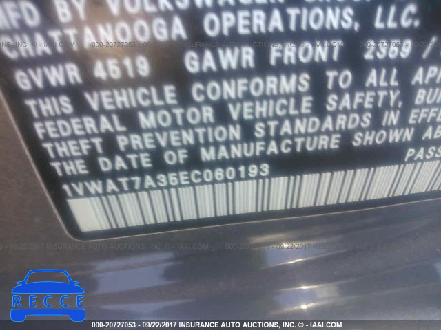 2014 Volkswagen Passat 1VWAT7A35EC060193 image 8
