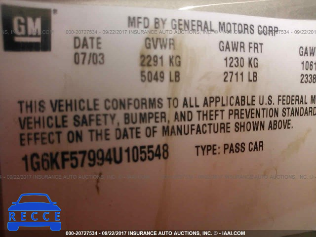 2004 Cadillac Deville DTS 1G6KF57994U105548 image 8