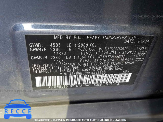 2014 Subaru Outback 4S4BRBLC9E3316630 image 8