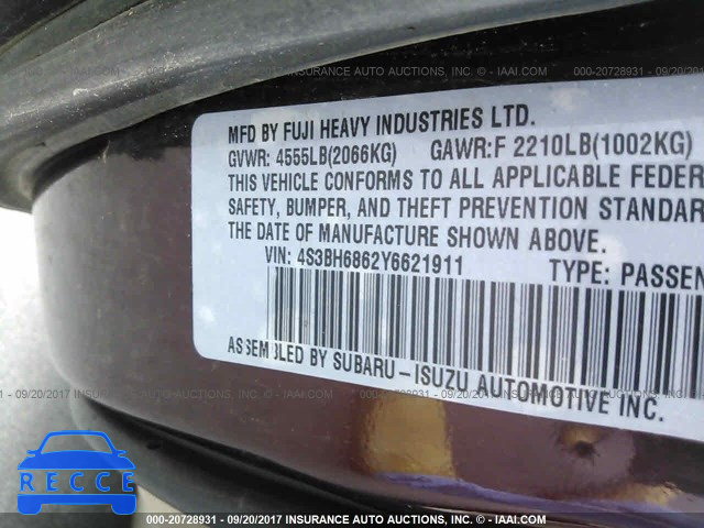 2001 Subaru Legacy OUTBACK AWP 4S3BH675417634006 image 8