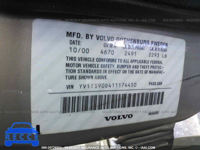 2001 Volvo S80 T6/EXECUTIVE YV1TS90D411174450 image 8