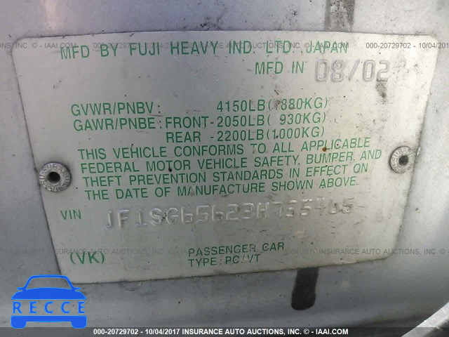 2003 Subaru Forester 2.5XS JF1SG65623H735465 image 8