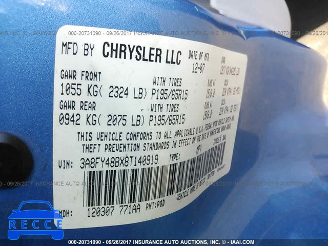 2008 Chrysler PT Cruiser 3A8FY48BX8T140919 image 8