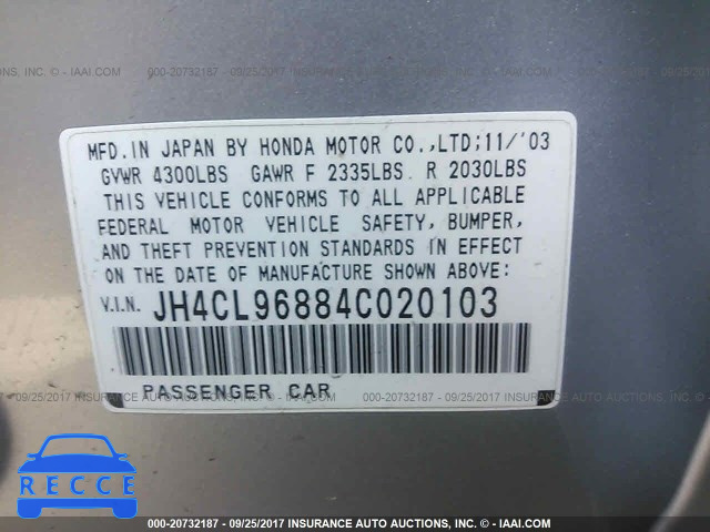 2004 Acura TSX JH4CL96884C020103 image 8