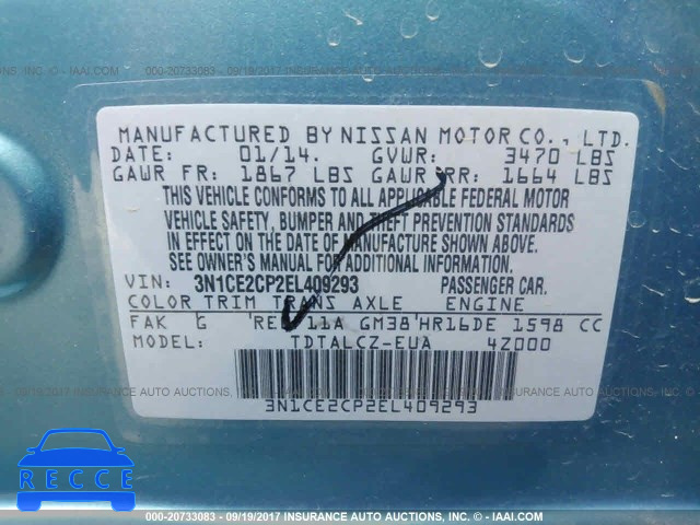 2014 Nissan Versa Note 3N1CE2CP2EL409293 зображення 8