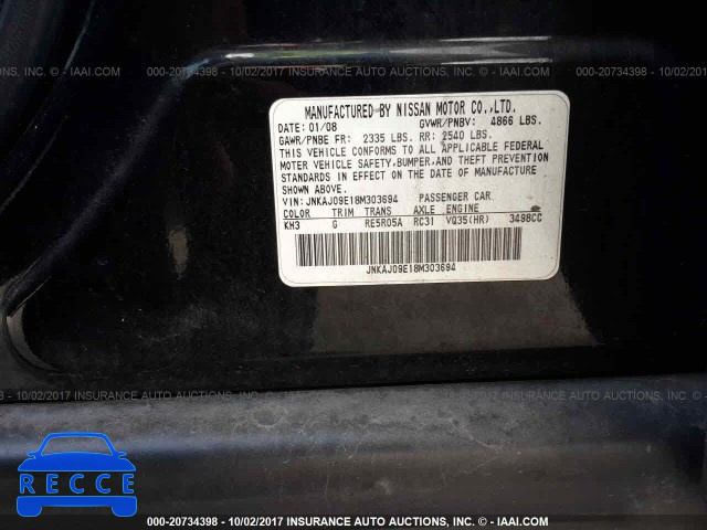 2008 INFINITI EX35 JNKAJ09E18M303694 image 8