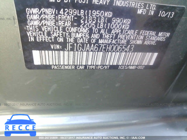 2014 Subaru Impreza JF1GJAA67EH006543 зображення 8
