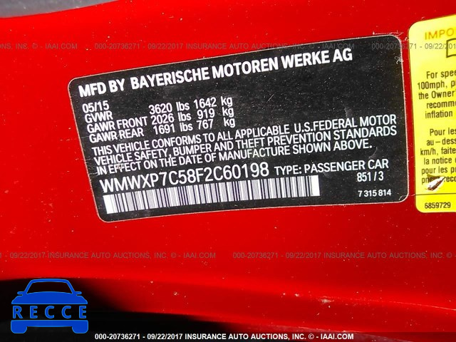 2015 Mini Cooper WMWXP7C58F2C60198 image 8
